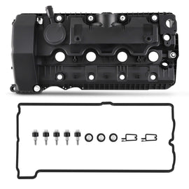 Left Engine Valve Cover w/Gasket Kit compatible for BMW 545i 550i 745i 750i X5 2002-2010