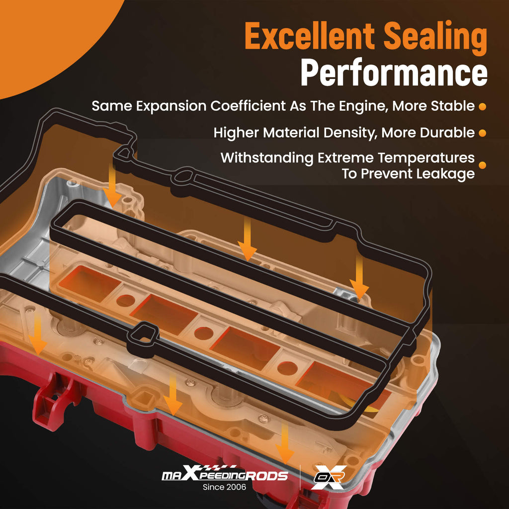 Aluminum Valve Cover Set compatible for Chevy Cruze Trax Sonic Volt compatible for Encore ELR 11-19 1.4L