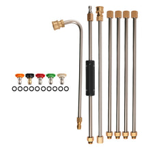 Laad de afbeelding in de galerijviewer, Extension Rod Gutter Cleaner voor Pressure Washer 6 Piece Kit Brass 4000PSI
