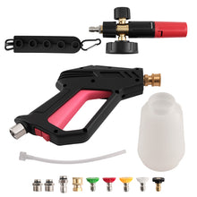 Laad de afbeelding in de galerijviewer, 4000PSI Pressure Washer Snow Foam Cannon Lance Gun met 5 Nozzles Tips