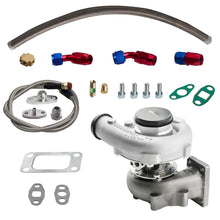 Laad de afbeelding in de galerijviewer, T3 T4 t04e Turbo 0.5 A/R 0.63 T04E w/ oil inlet oilet feed return lines