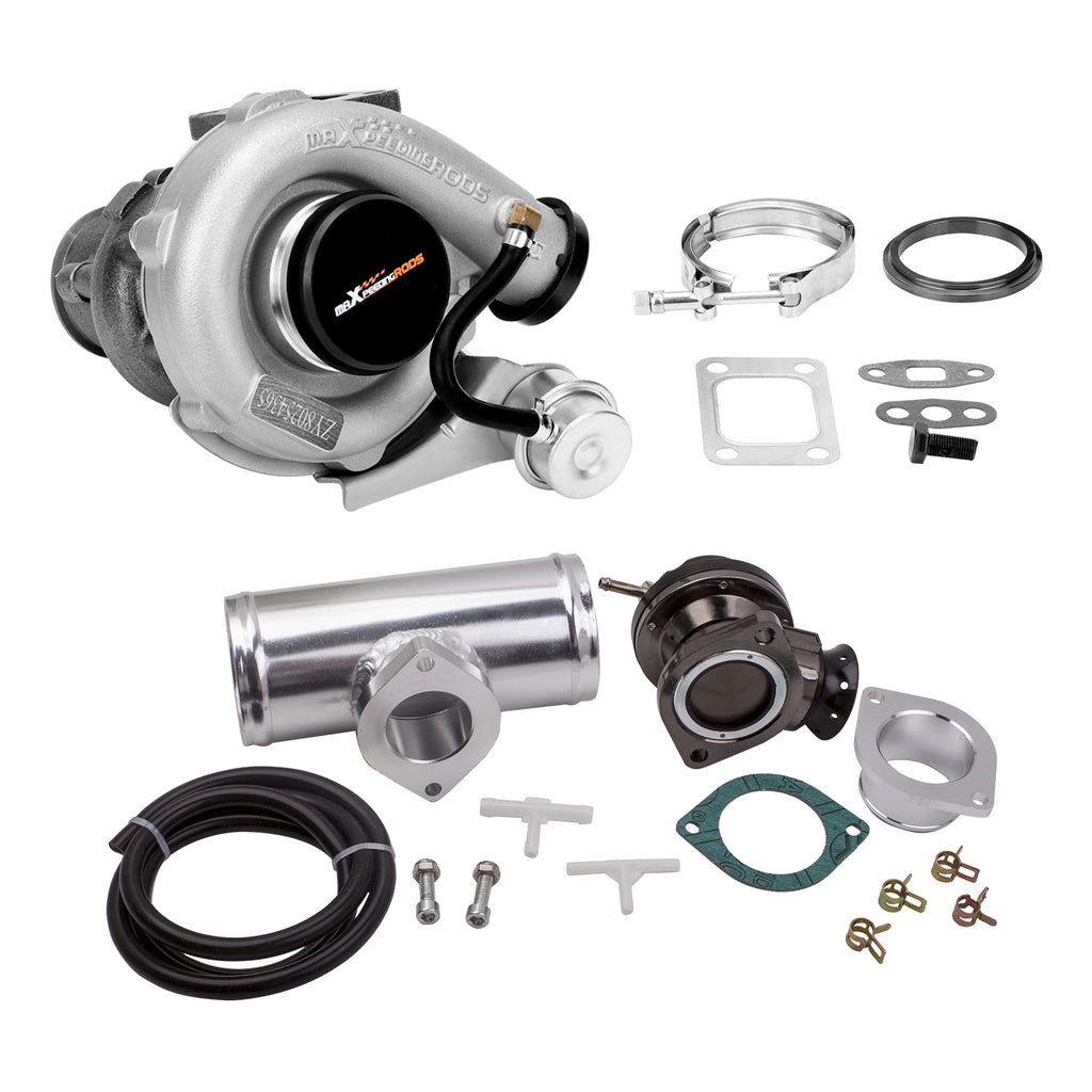 Turbocharger T3 T04E compatible for Audi VW +Turbo BLOW OFF VENTIL KIT+ 2,5 Zoll Flansch