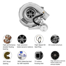 Laad de afbeelding in de galerijviewer, T3 T4 Turbo .63 A/R Oil Hybrid V Band Universal Turbocharger for 4 6 Cyl tcd