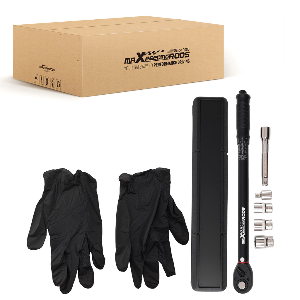 6pc 1/2 Click Torque Wrench Kit 10-150 ft.lb met Extension BarSocket Set