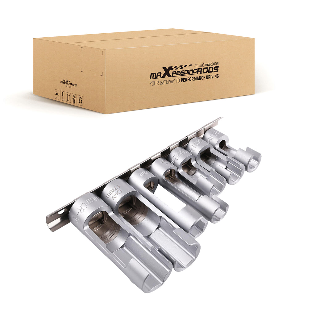 7pc Fuel Line Socket Set voor ABS Brake Sensor 10-19mm Chrome Steel Wrench Kit