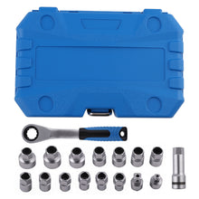 Laad de afbeelding in de galerijviewer, Go Through Socket Set 10-24mm Pass Thru Ratchet CRV Steel Tool Kit W/ Adapters
