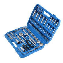 Laad de afbeelding in de galerijviewer, 108PCS Drive Ratchet Set 1/2 1/4 Socket Mechanics Tool Kit CR-V Chrome