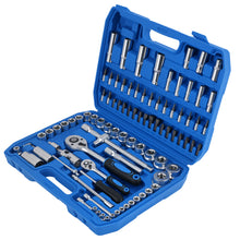 Laad de afbeelding in de galerijviewer, 94 Piece Socket Set CRV 1/4 1/2 Drive Metric Hex Star Bits Ratchet Tools