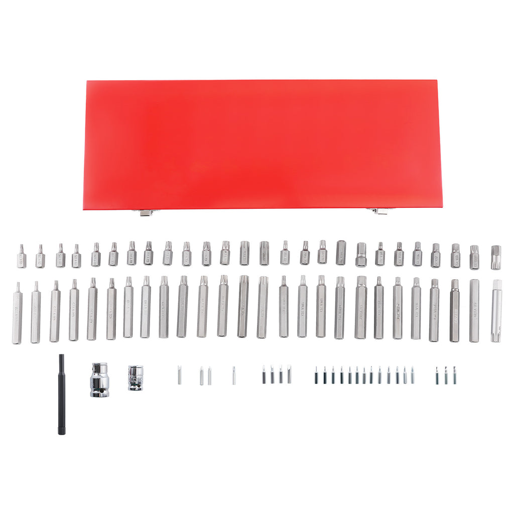 1/2in Drive 54pc Socket Bit Set Star Hex Spline Carbon Steel M5-M12
