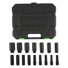 Laad de afbeelding in de galerijviewer, 1/2 Drive Deep Socket Set 16 Pieces 10-32MM 12 Point Impact Metric CR-V