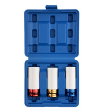 Laad de afbeelding in de galerijviewer, 1/2 Drive Impact Kit 17mm 19mm 21mm Alloy Wheel Socket Set Color Coded Steel