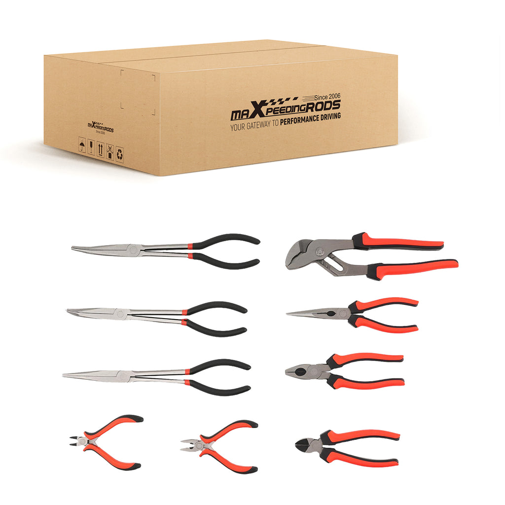 10 Piece Pliers Set met Foam Tray Diagonal Cutters Long Nose Water Pump Pliers