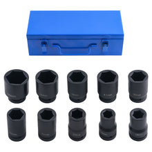 Laad de afbeelding in de galerijviewer, 10 Piece 1in Drive Impact Socket Set 6-Point 22-50mm CR-V Automotive Tools