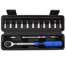 Laad de afbeelding in de galerijviewer, 1/4 Drive Click Torque Wrench Set 2-24Nm W/ Hex Phillips Star BitsExtension