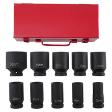 Laad de afbeelding in de galerijviewer, 10pc 3/4in Drive Impact Socket 22-50mm 6-Point Metric CR-V Car Repair Tool