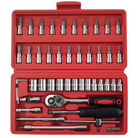 46-Stuk Gereedschap Set Ratchet Wrench met Universal Joint and Extensions