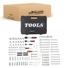 Laad de afbeelding in de galerijviewer, 216PCS Complete Multi-Drive Socket Set 1/4 3/8 1/2 Ratchet Tool Kit