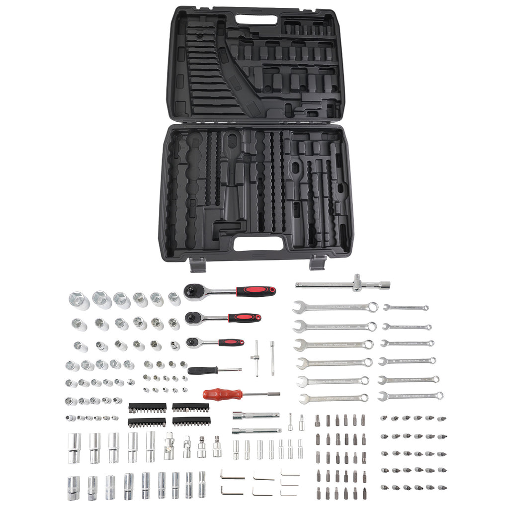216 Stuk Quick Release Ratchet Socket Set 1/4 3/8 1/2 Case