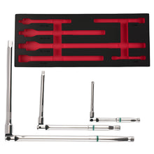 Laad de afbeelding in de galerijviewer, 180° Rotating Head Breaker Bar Set 1/4 3/8 1/2 Drive Extension Power Tools 6PC