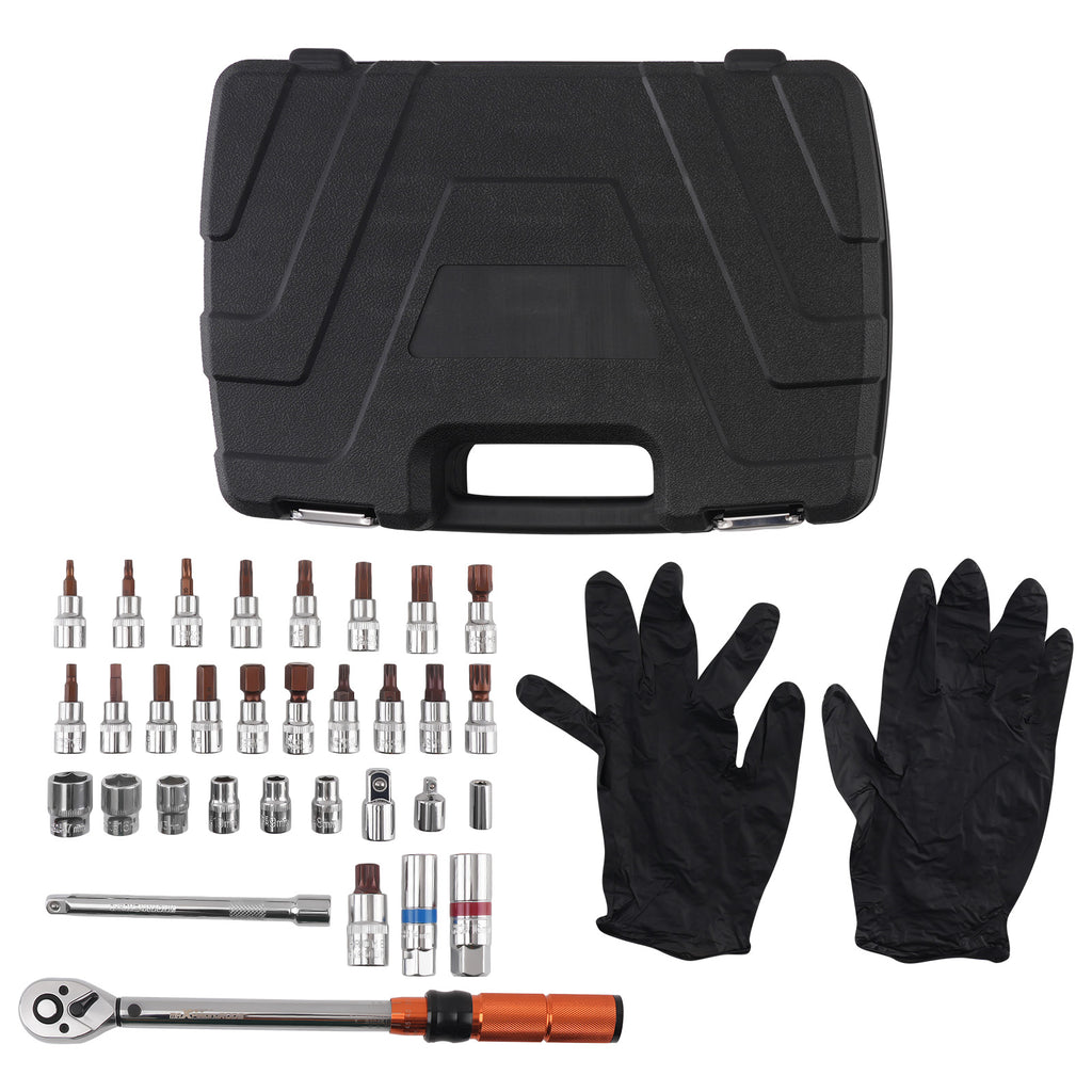 Kit Herramientas Llave Dinamométrica 3/8 5-60Nm con Maleta for Reparación Auto