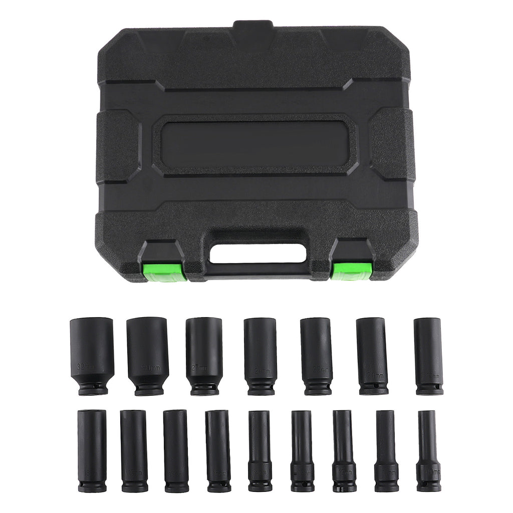 1/2 Deep Impact Socket Set Metric 16pc 10-32mm 6 Point Chrome Vanadium 78mm