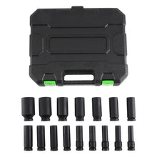 Laad de afbeelding in de galerijviewer, 1/2 Deep Impact Socket Set Metric 16pc 10-32mm 6 Point Chrome Vanadium 78mm