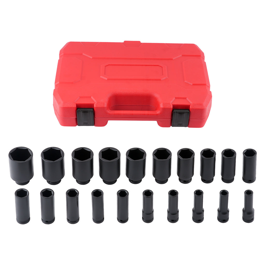Juego 20 Llaves Vaso 1/2 Impacto 10-38mm CR-V for Servicio Neumáticos 6PT