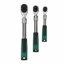 Laad de afbeelding in de galerijviewer, 3 Piece Extendable Ratchet 1/4 3/8 1/2 Drive 72-Tooth Quick Release Wrench Set