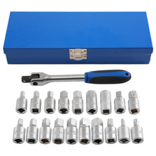 Laad de afbeelding in de galerijviewer, 21pc Oil Drain Plug Key Set 3/8 Hex Square Sump Engine voor VAG Gearbox