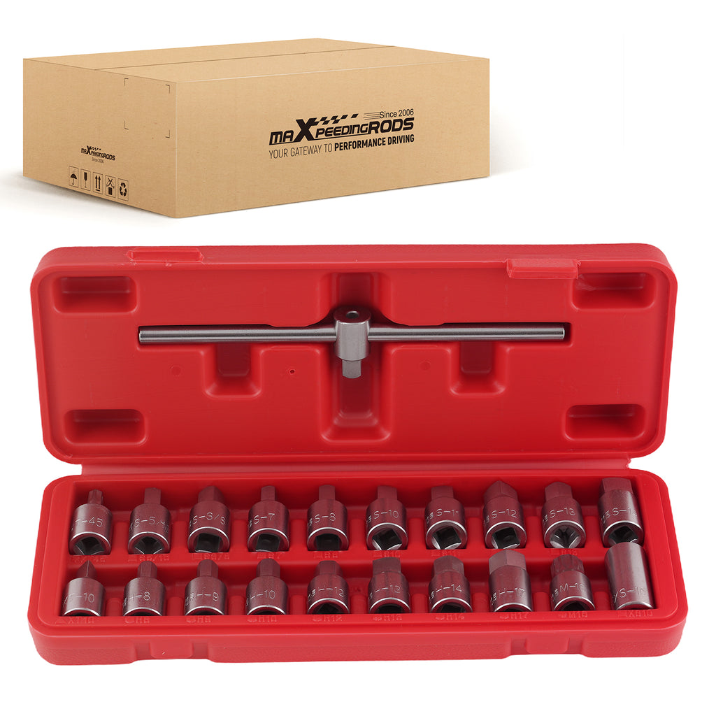 21pcs Drain Plug Removal Socket Kit Hex geschikt voor Ford Citroen Peugeot Fiat