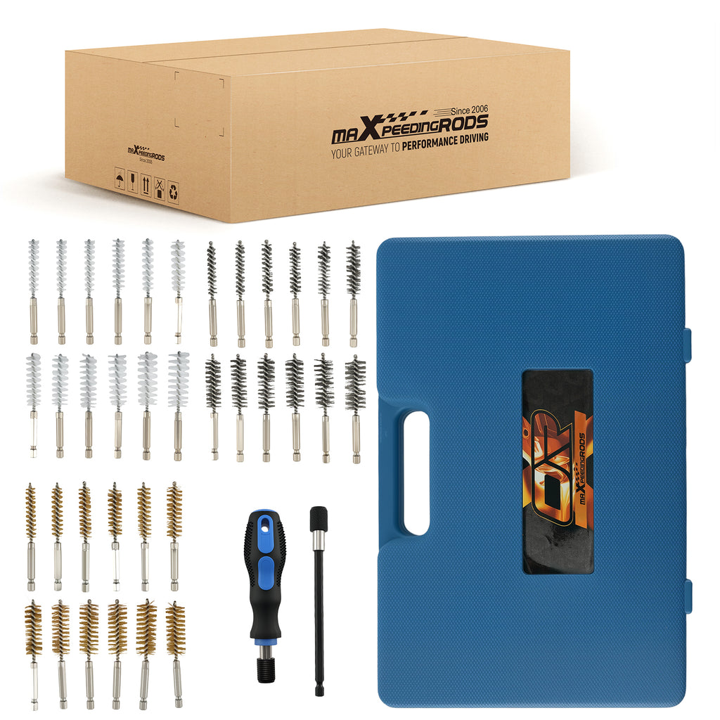 38Pcs Cepillo Acero Inoxidable Latón for Limpieza Terminales 8-19mm Mango