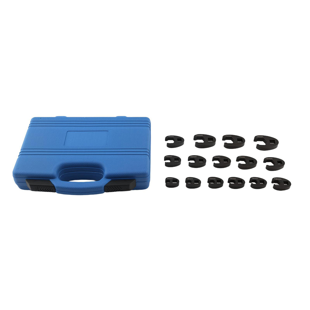 15 Piece Flare Nut Wrench Set Crowfoot Wrench Set 8-24mm 3/81/2 Drive Steel