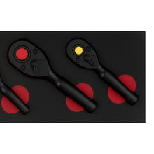 Laad de afbeelding in de galerijviewer, 3-Piece Ratchet Wrench Set 72 Teeth 1/4 3/8 1/2 Drive Quick Release Socket Tool