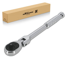 Laad de afbeelding in de galerijviewer, 1/4 72-Tooth Flex Head Ratchet Chrome Plated Mirror Tool 175mm 5° Arc