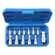 Laad de afbeelding in de galerijviewer, 13 Piece CRV Hex Bit Socket Set Metric 1/4 3/8 1/2 Drive 2-14mm Storage