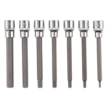 Laad de afbeelding in de galerijviewer, 3/8 Drive Extra Long Hex Allen Socket Set 7PC 3-10mm CRV Steel Tools