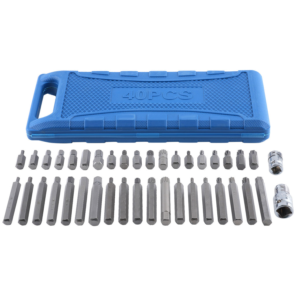 40 in 1 Bit Kit Star Hex Spline Chrome Vanadium Steel T20-T55 H4-H12 M5-M12