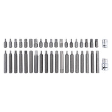 Laad de afbeelding in de galerijviewer, 40PC Professional Bit Set Star T20-T55 Hex 4-12mm Spline M5-M12 with Adapters