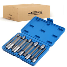 Laad de afbeelding in de galerijviewer, 10 Piece Metric Spline Bit Socket Set S2 Steel M4 M6 M8 M10 M12 M14 M16 M18