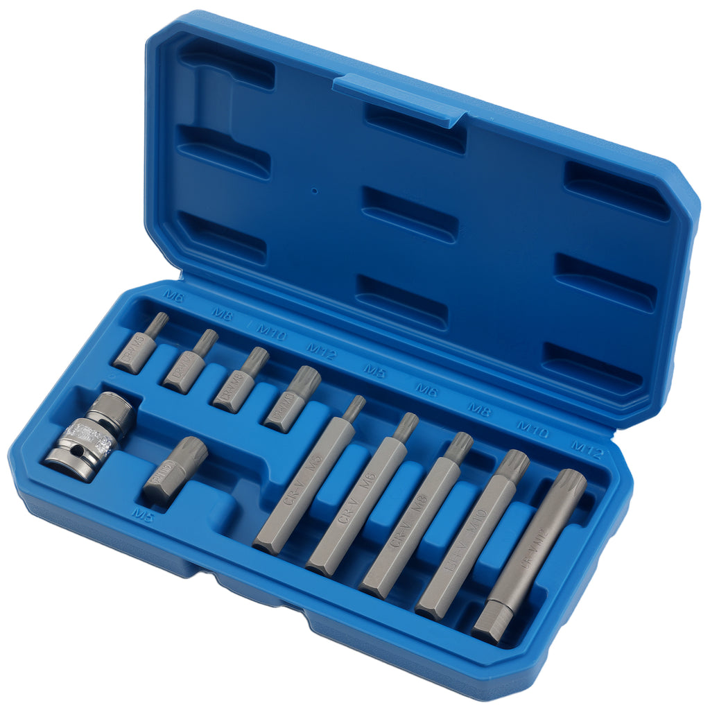 1/2 Drive 11PC Spline Bit Set geschikt voor BMW Audi Mercedes VW M5 M6 M8 M10 M12