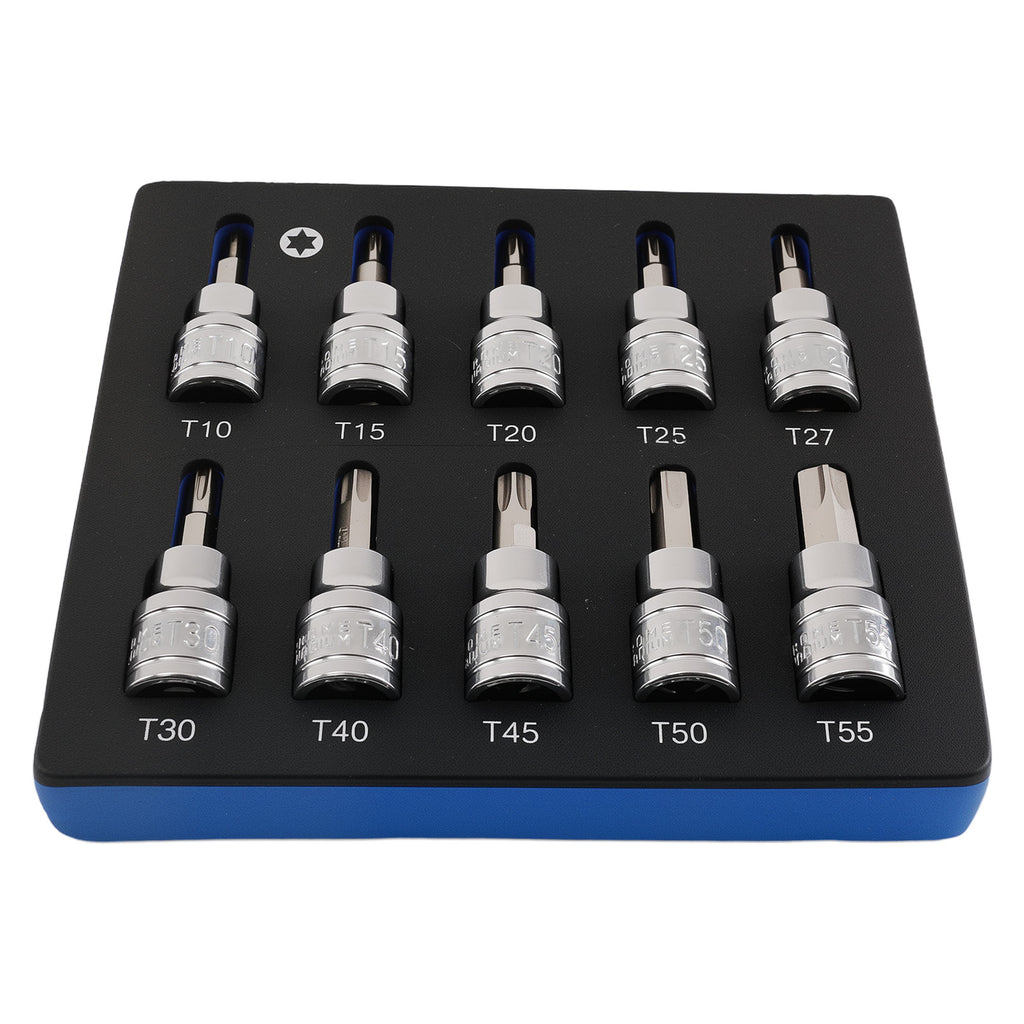 10 Piece 3/8in Drive Star Bit Socket Set T10-T55 CRV Professional Tool Nieuwe