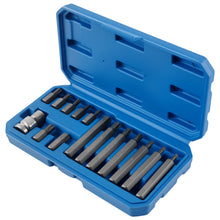 Laad de afbeelding in de galerijviewer, 14 Piece Star Bit Socket Set T20-T55 CRV 30/75mm 1/2 Drive Adaptor