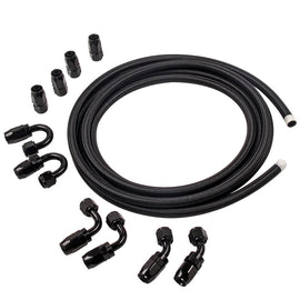 AN8 8AN 16 Feet Staal Braided Oil Diesel Fuel Line Hose