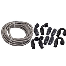 Laad de afbeelding in de galerijviewer, 1 Set Stainless Steel Fuel Line Hose 6M Swivel Fitting End Black