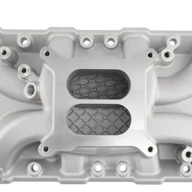 Dual Plane Satin Aluminum Intake Manifold compatible for Ford Small Block SBF 260 289 302