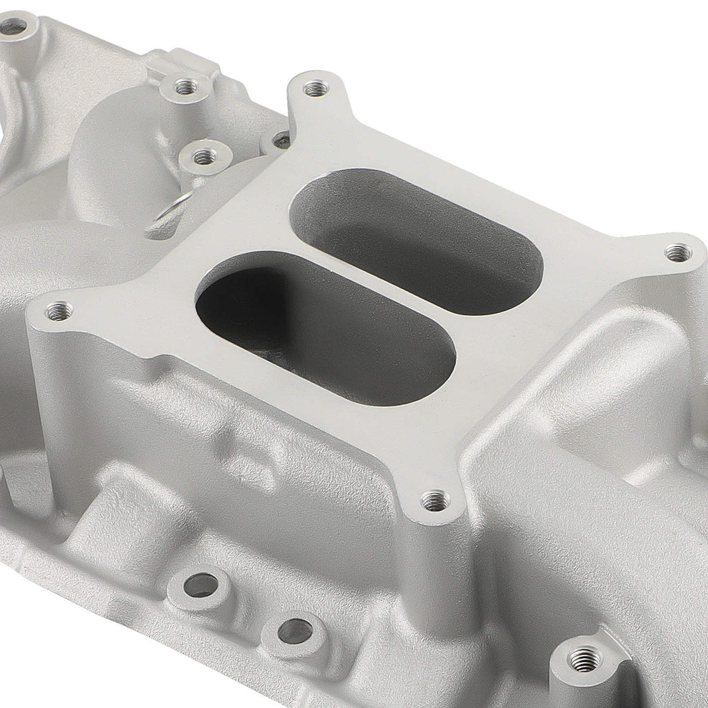 Dual Plane Satin Aluminum Intake Manifold compatible for Ford Small Block SBF 260 289 302