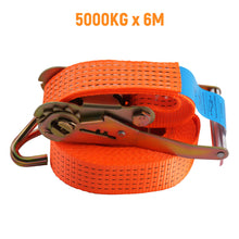 Laad de afbeelding in de galerijviewer, 10x 6m 5000kg 5 ton Heavy Duty Ratchet Strap Tie Down J Hook lashing strap