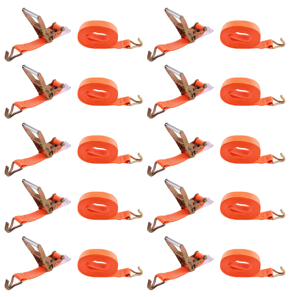 10x Lashing Strap Tie Down Straps 8m 5t (2500/ 5000 daN, KG) Two-Stuk 50mm