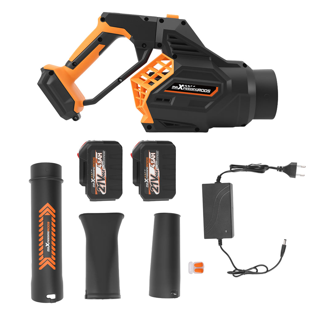 Soplador 21V 4500mAh 580 CFM 160 MPH Diseño Ergonómico 2 Baterías