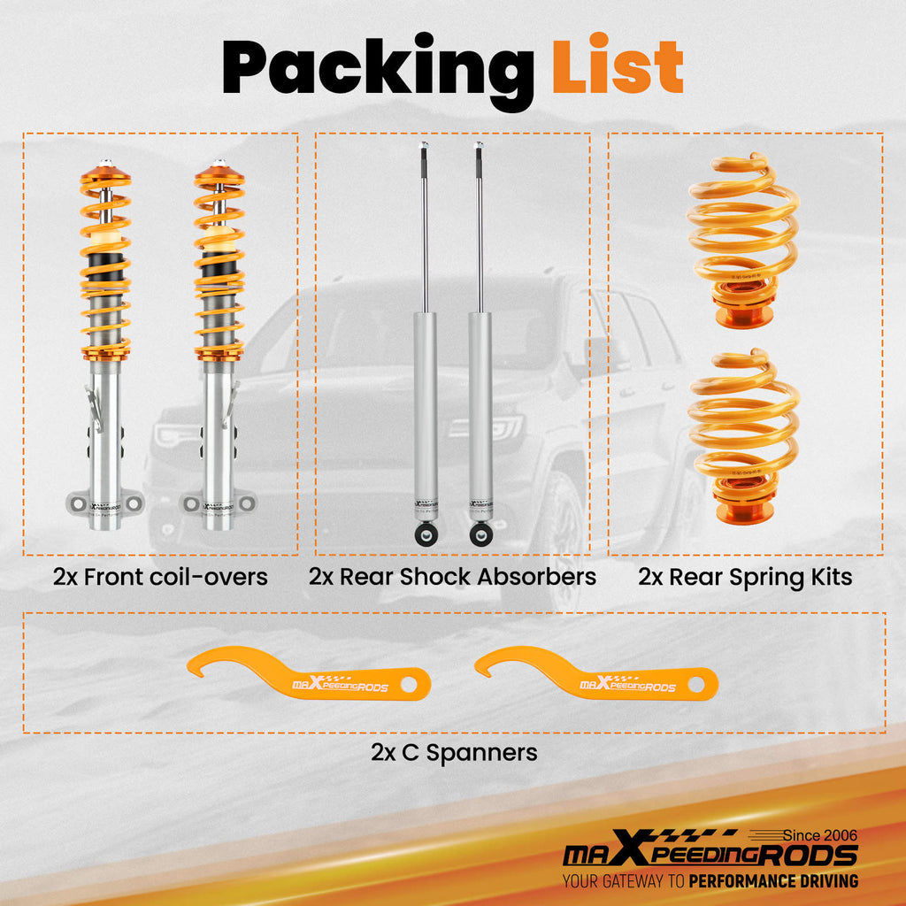 Street Coilover Suspension compatible for BMW E36 3 Series Coilovers 90-99 318ic 325ic 328i Coilovers Lowering Kit